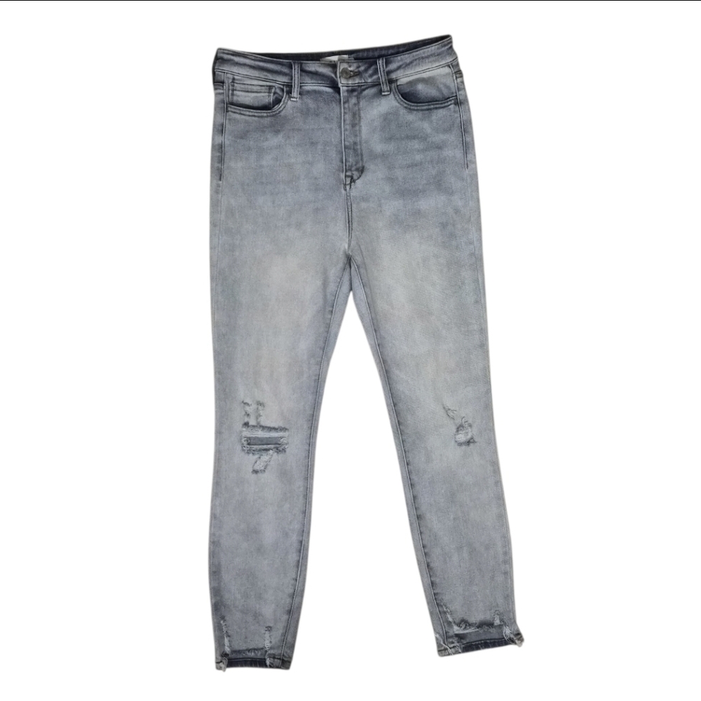Cello Jeans High Rise Light Wash Distressed Skinny Ankle sz 13